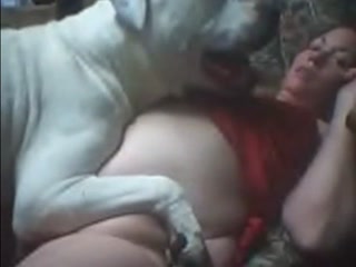 White dog ridding horny MILF 